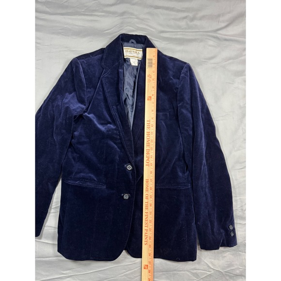 Marsala Velvet Blazer Navy Blue Fine Fashion Sportswear Size 11/12 - Picture 8 of 10